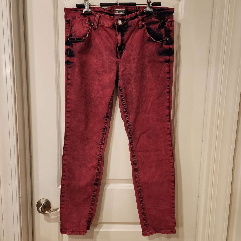 Soundgirl Hot Pink Fuschia Skinny Jeans Juniors Girls 17
